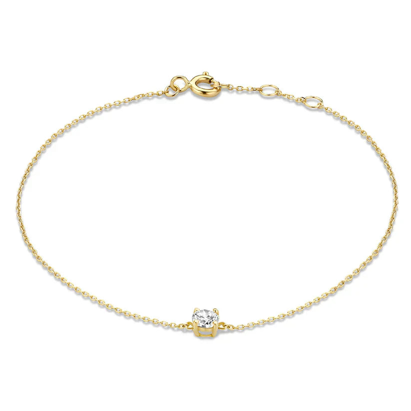 Cléa Moissanite Sten Armbånd | Hvidguld 14k