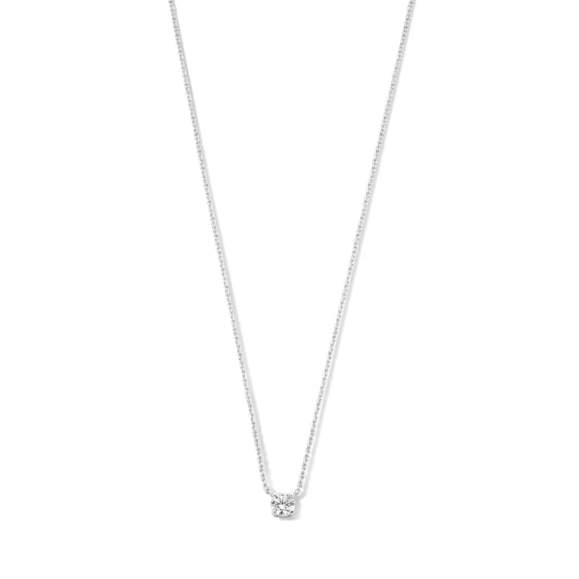 Cléa Moissanite Sten Halskæde | Hvidguld 14k