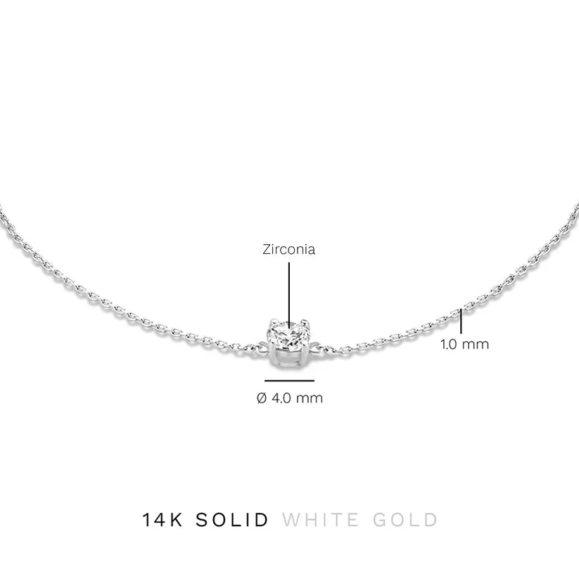 Cléa Moissanite Sten Armbånd | Hvidguld 14k
