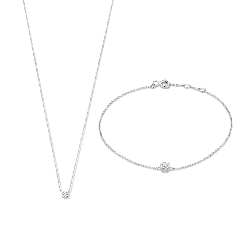 Cléa Moissanite Sten Sæt | Hvidguld 14k