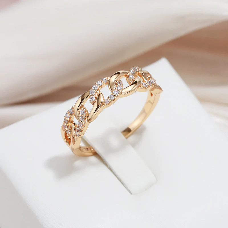 Elegant Guld Link Ring