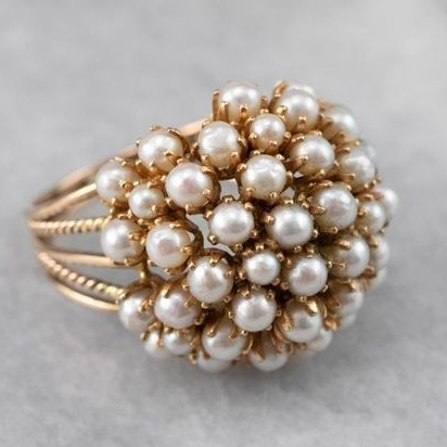 Ring med indlagte perler - DK