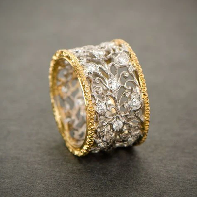 Retro Ivy Zirconia Ring