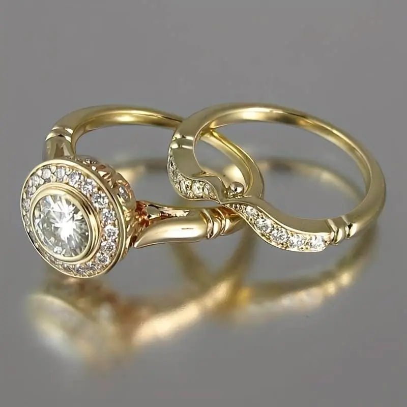 Vintage Guld & Zirconia Ring Pakke