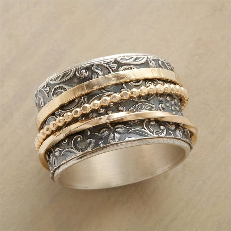 Antik Vintage Ring i guld og sølv