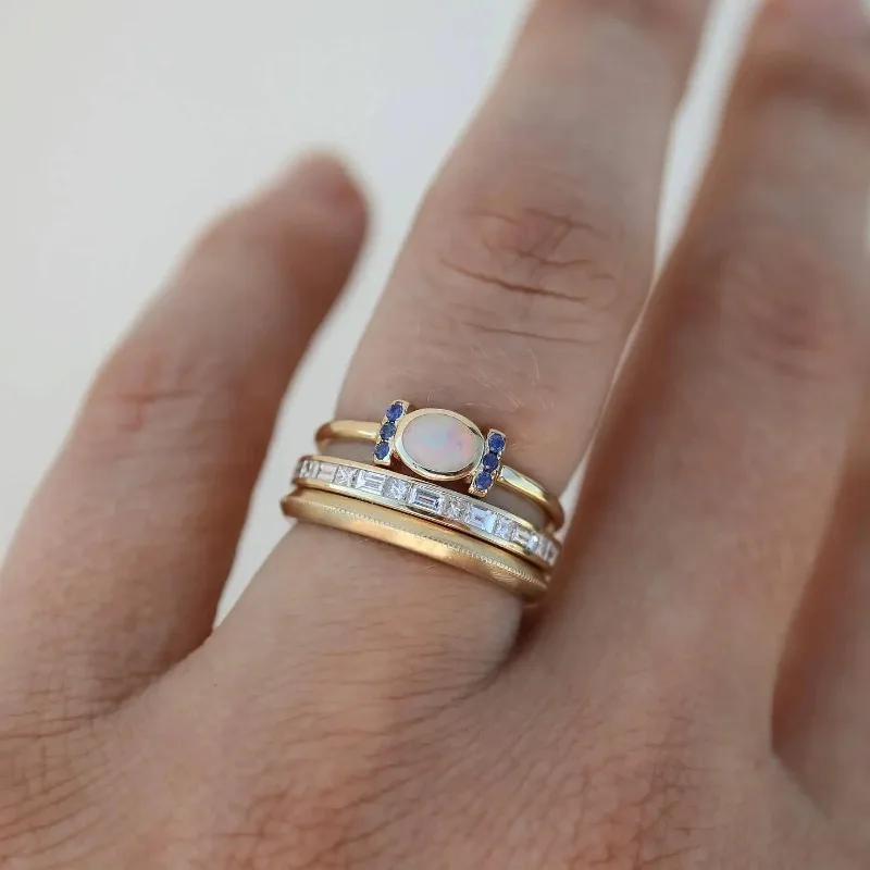 Oprah - Vintage Guld Opal Ring Sæt