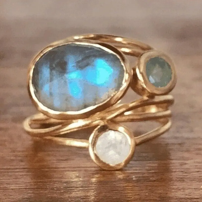 Vintage ring i blå lapis lazuli - DK