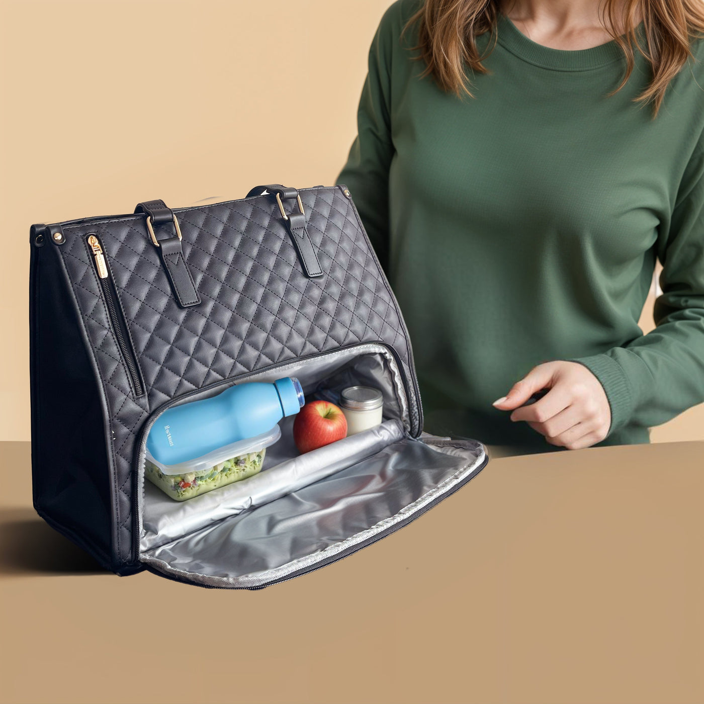 3-i-1 Læder Taske + Matchende Clutch (GAVE)