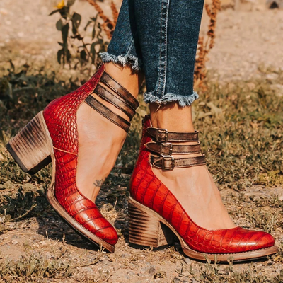 Stefanie | Elegante Riemchenpumps med blokhæle