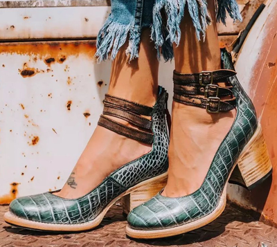 Stefanie | Elegante Riemchenpumps med blokhæle