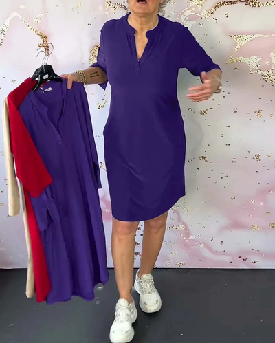 Robe Fit Med V-udskæring Og Lommer