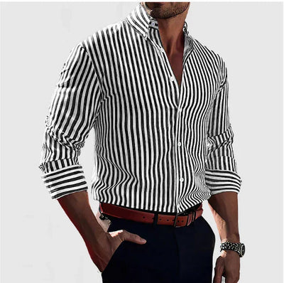Mormon - Casual Stribet Button-Up Skjorte