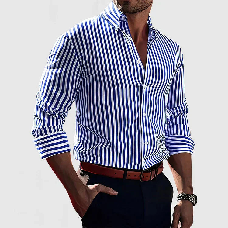 Mormon - Casual Stribet Button-Up Skjorte