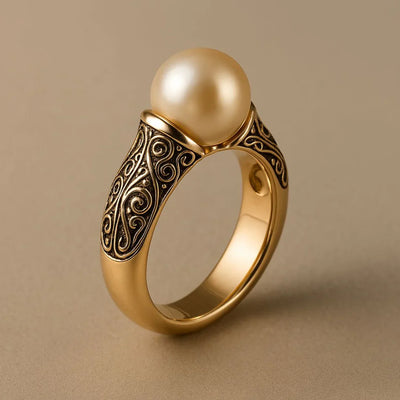 Vintage Perle Guld Ring