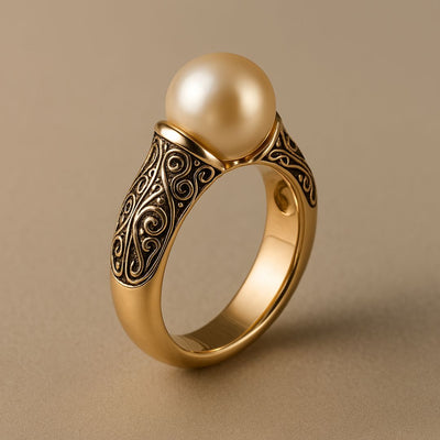 Vintage ring med perle