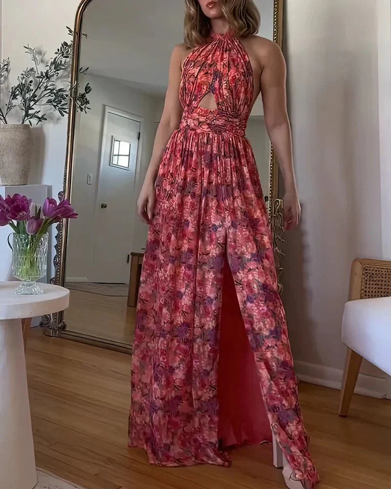Luna | Maxi Kjole med Blomsterprint