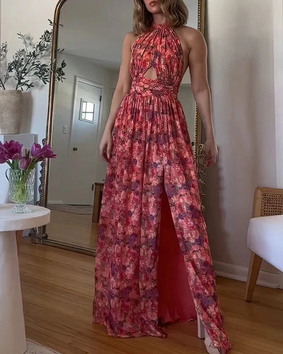 Luna | Maxi Kjole med Blomsterprint