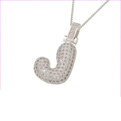 Pave Bubble Halskæde med Initial | 18k Guld