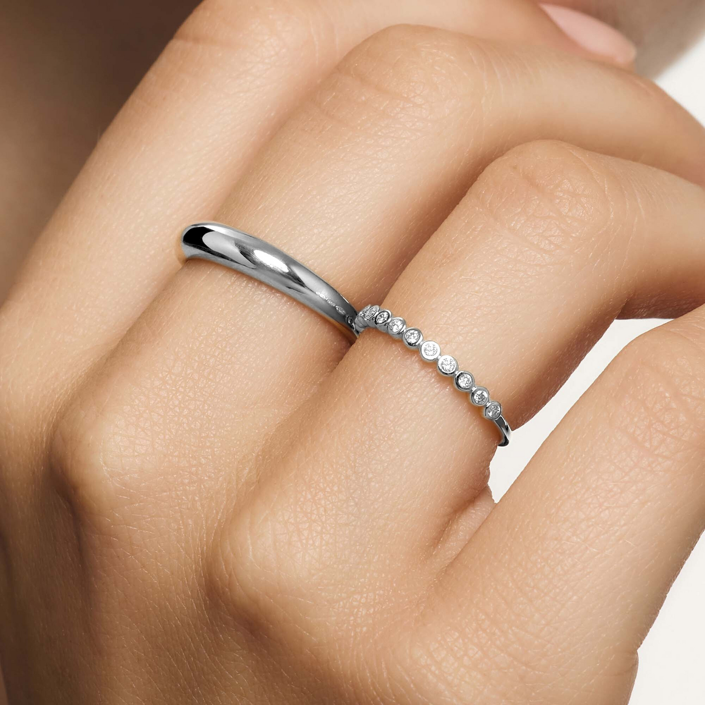 Diamond Bubble Ring | Hvidguld 14k