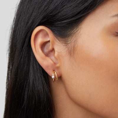 Krystaløreringe Artie | Guld 18k