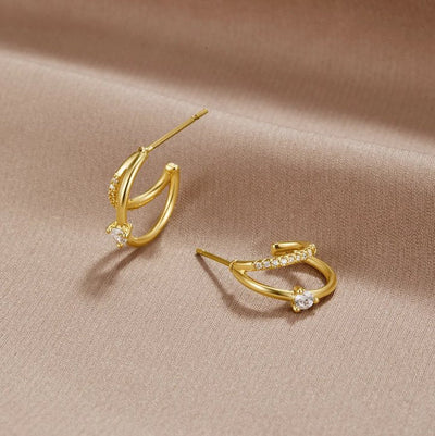 Krystaløreringe Artie | Guld 18k