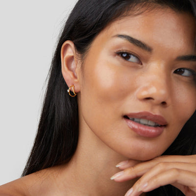 Krystaløreringe Artie | Guld 18k