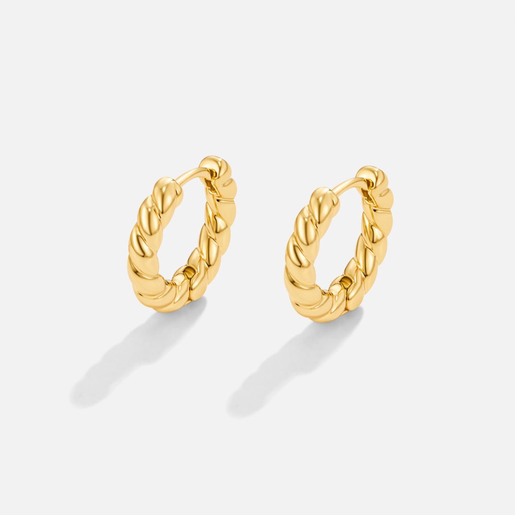 Luna Elegante Snoede Øreringe | 14k Guld