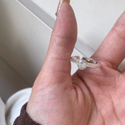 Stellar Rotterende Diamantring – S925 Sølv til Dig & Ham