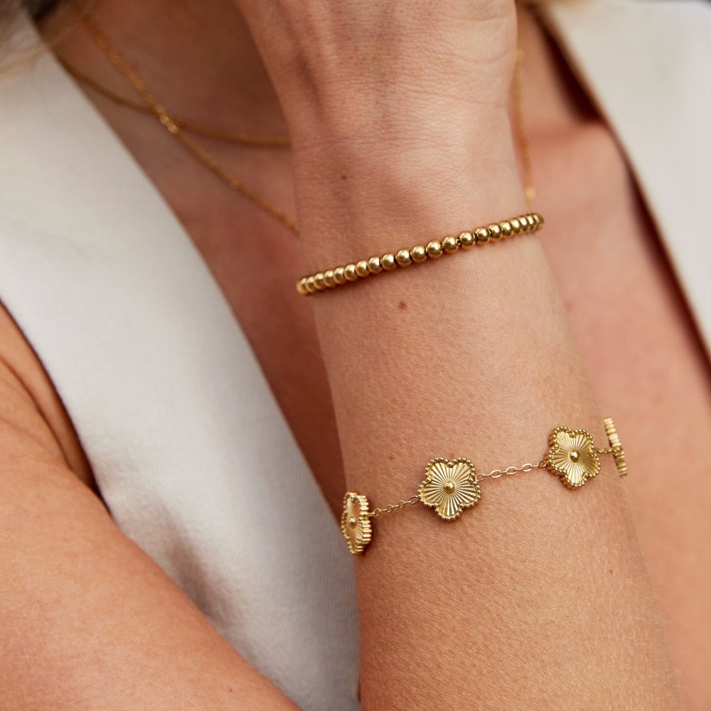 Nila Elegant guldarmbånd med perler | 18k Guld