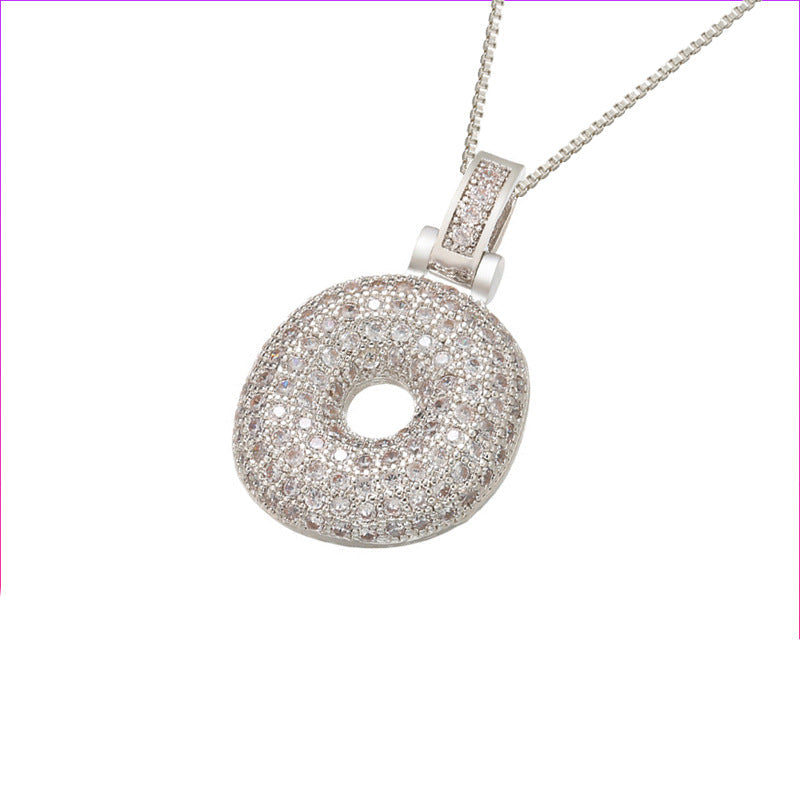 Pave Bubble Halskæde med Initial | 18k Guld