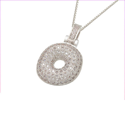 Pave Bubble Halskæde med Initial | 18k Guld
