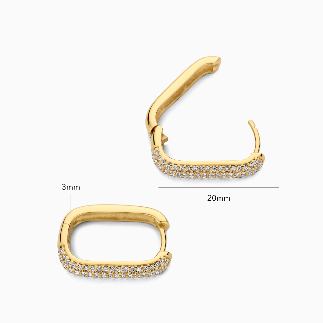 Icon Pavé Hoops | Hvidguld 18k