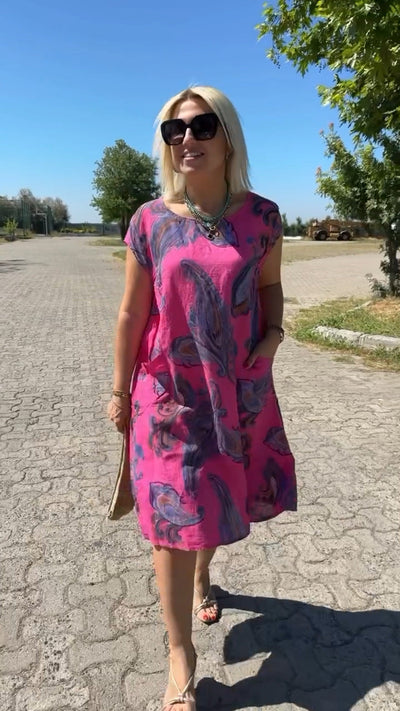 Klara Kjole i Blødt Bomuld med Lommer