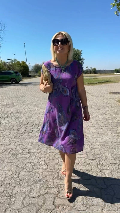 Klara Kjole i Blødt Bomuld med Lommer