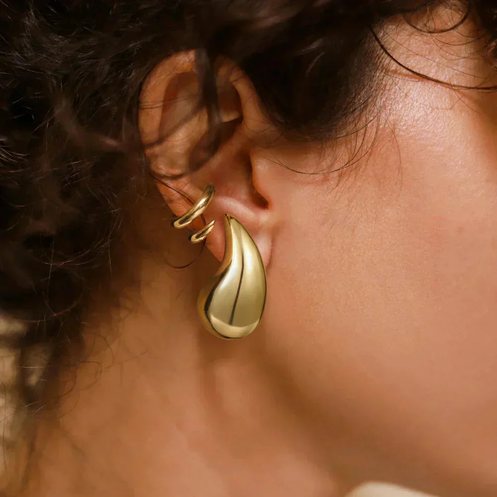 Teardrop Øreringe Sandra | 18k Guld