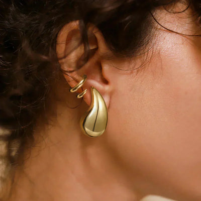 Teardrop Øreringe Sandra | 18k Guld