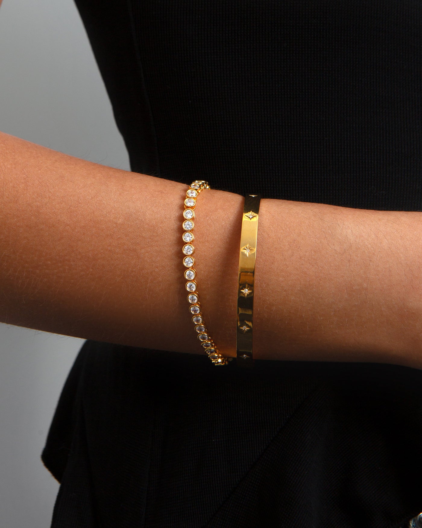 Tennisarmbånd i Guld