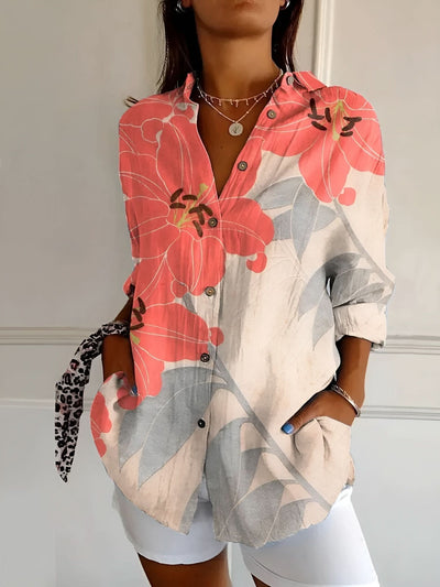 Amara™ Floral Breeze Skjorte med Knap - DK