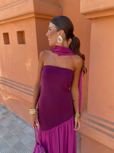 Mila | Chique Strapless Midi Kjole
