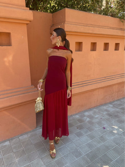 Mila | Chique Strapless Midi Kjole
