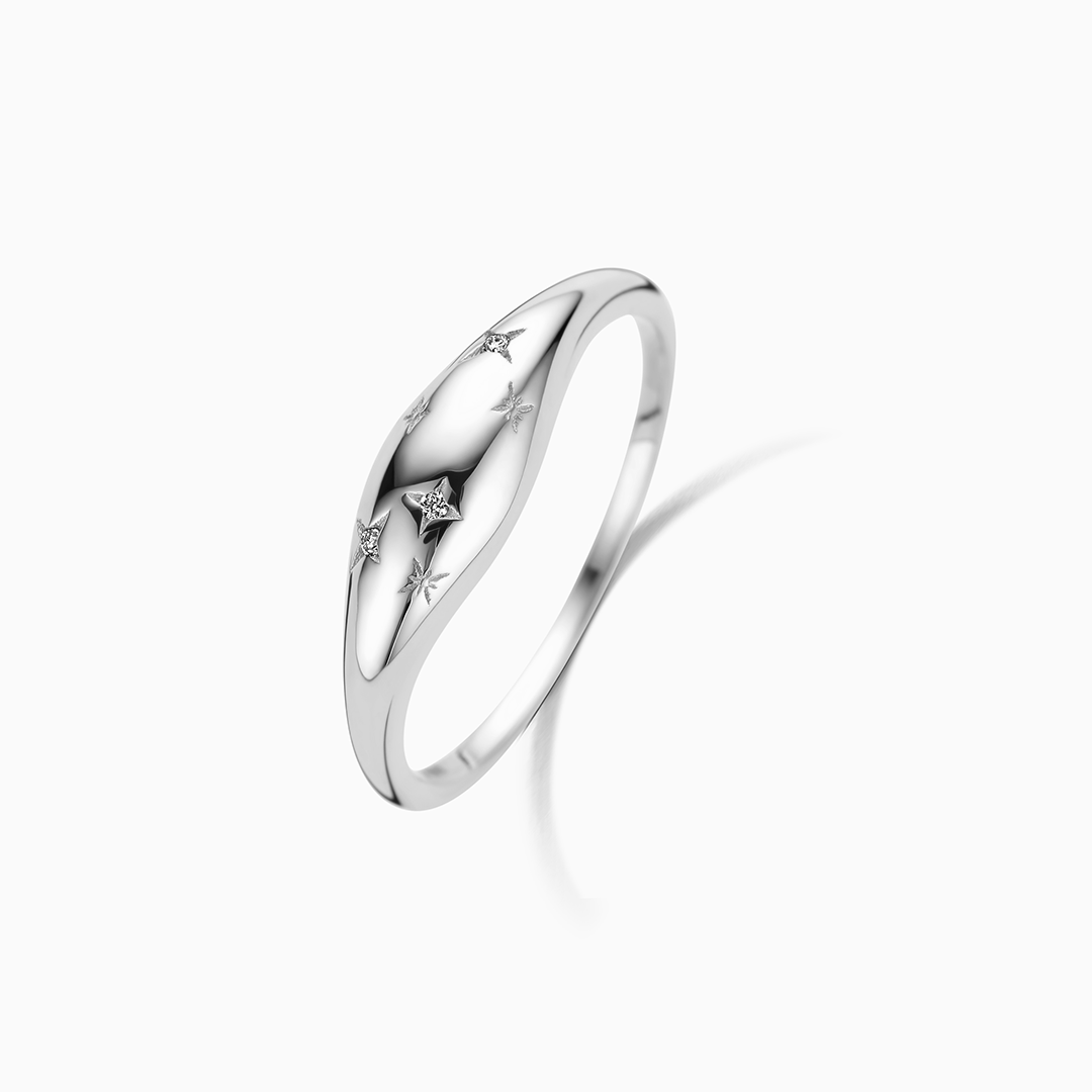 Diamant Kuppelring | Hvidguld 14k