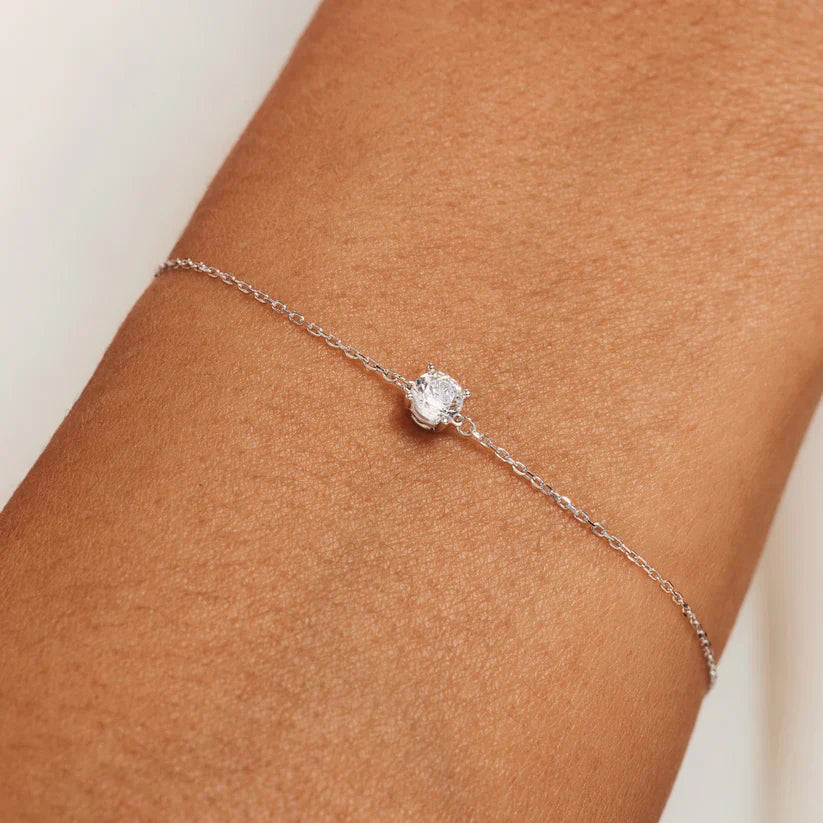 Cléa Moissanite Sten Armbånd | Hvidguld 14k