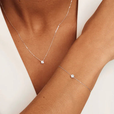 Cléa Moissanite Sten Sæt | Hvidguld 14k