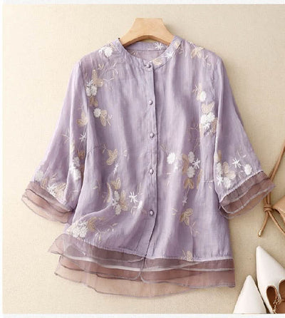 Eloise™ | Elegant Broderet Bluse™ fra Olsen & Olsen - DK