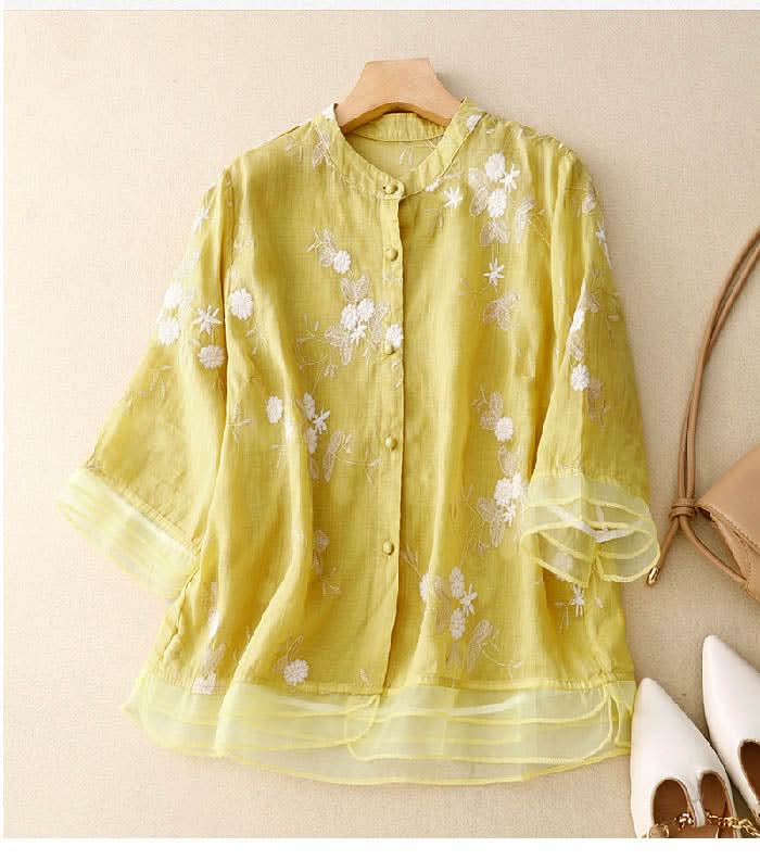 Eloise™ | Elegant Broderet Bluse™ fra Olsen & Olsen - DK
