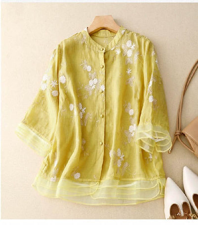 Eloise™ | Elegant Broderet Bluse™ fra Olsen & Olsen - DK