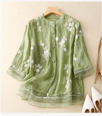 Eloise™ | Elegant Broderet Bluse™ fra Olsen & Olsen - DK