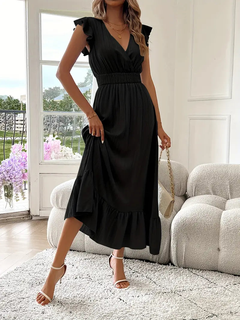 Rosea kjole med flæser